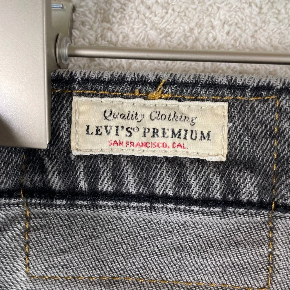 levi's 502 premium illusion gray stretch taper jeans 33/32 grunge indie sleaze